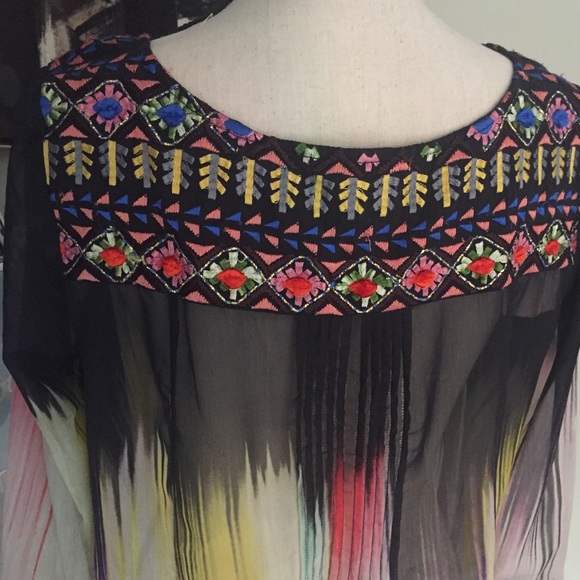 Anthro Maeve Embroidered Sheer Blouse, 14 - Picture 5 of 11